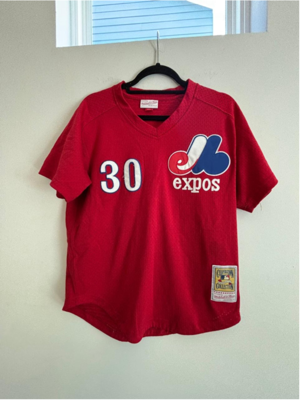 Men's Mitchell & Ness Montreal Expos Jersey Size M Red White #1008